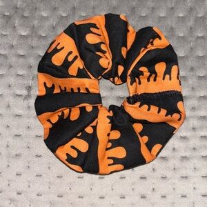 Orange and black oversized hair scrunchie